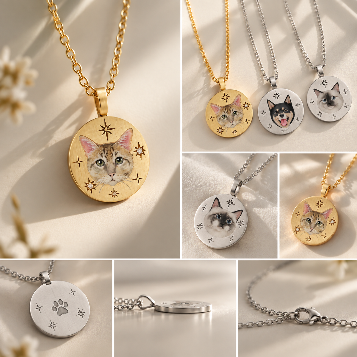 Custom Portrait Necklace – Round Pendant