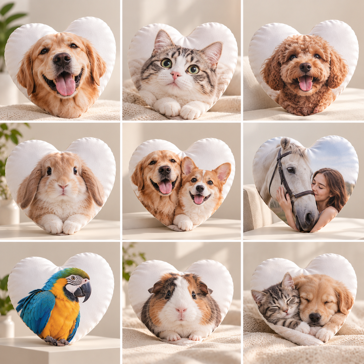 Personalised Heart Shaped Photo Cushion – Custom Double-Sided Cushion
