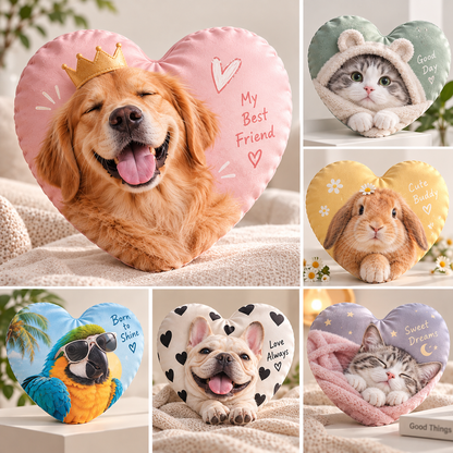 Personalised Heart Shaped Photo Cushion – Custom Double-Sided Cushion