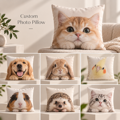 Personalised Square Photo Cushion – Custom Double-Sided Cushion