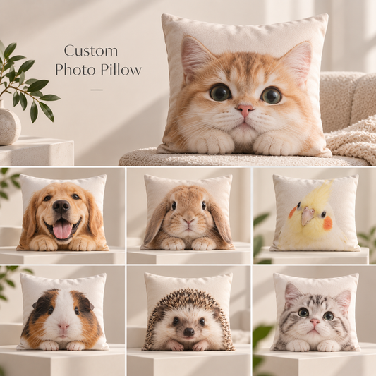 Personalised Square Photo Cushion – Custom Double-Sided Cushion