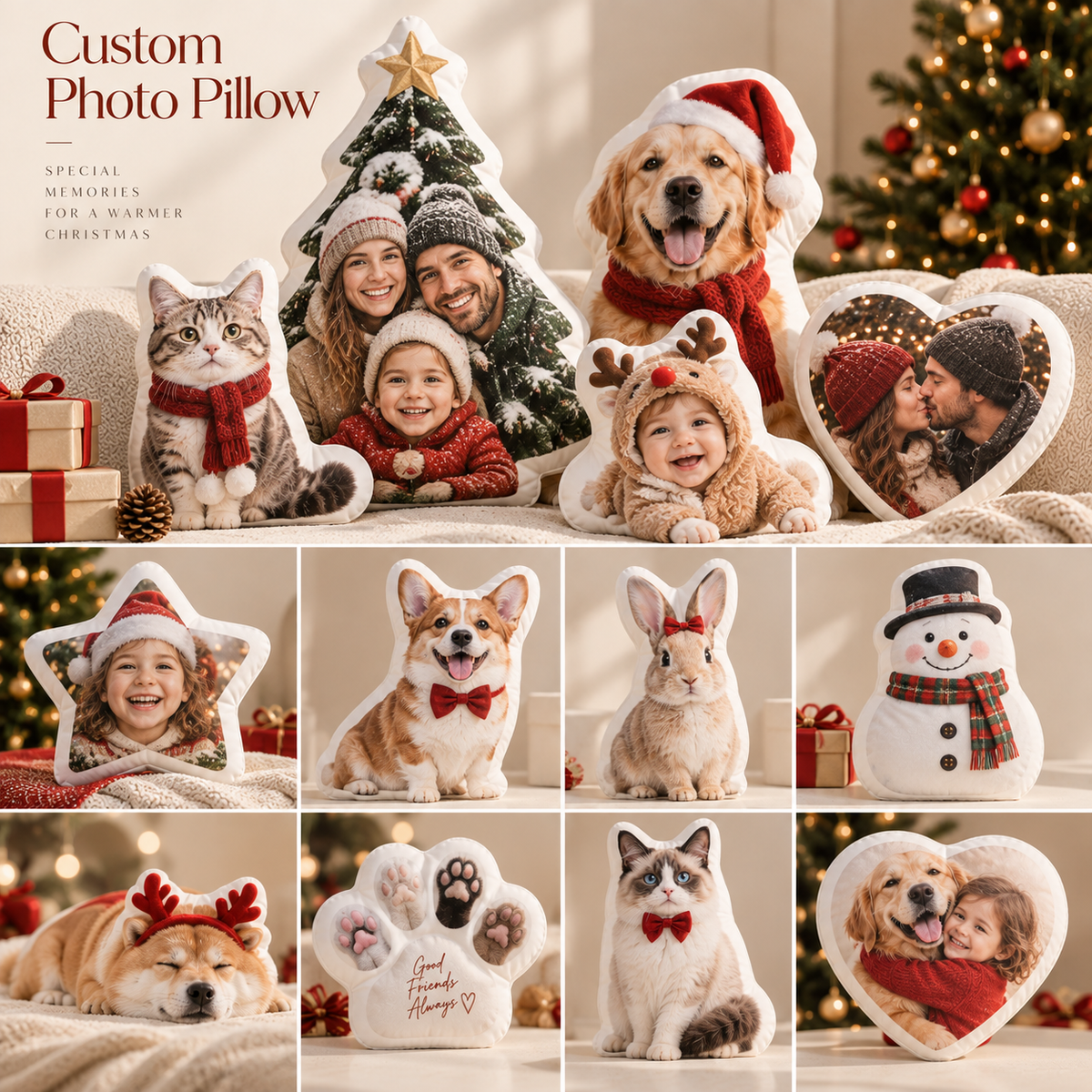 Personalised Christmas Photo Cushion