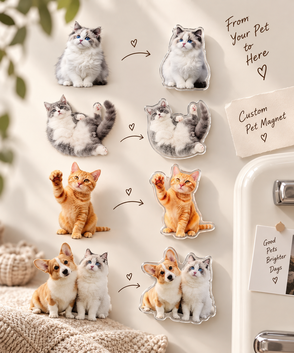 Personalised Cutout Magnets – Set of 5